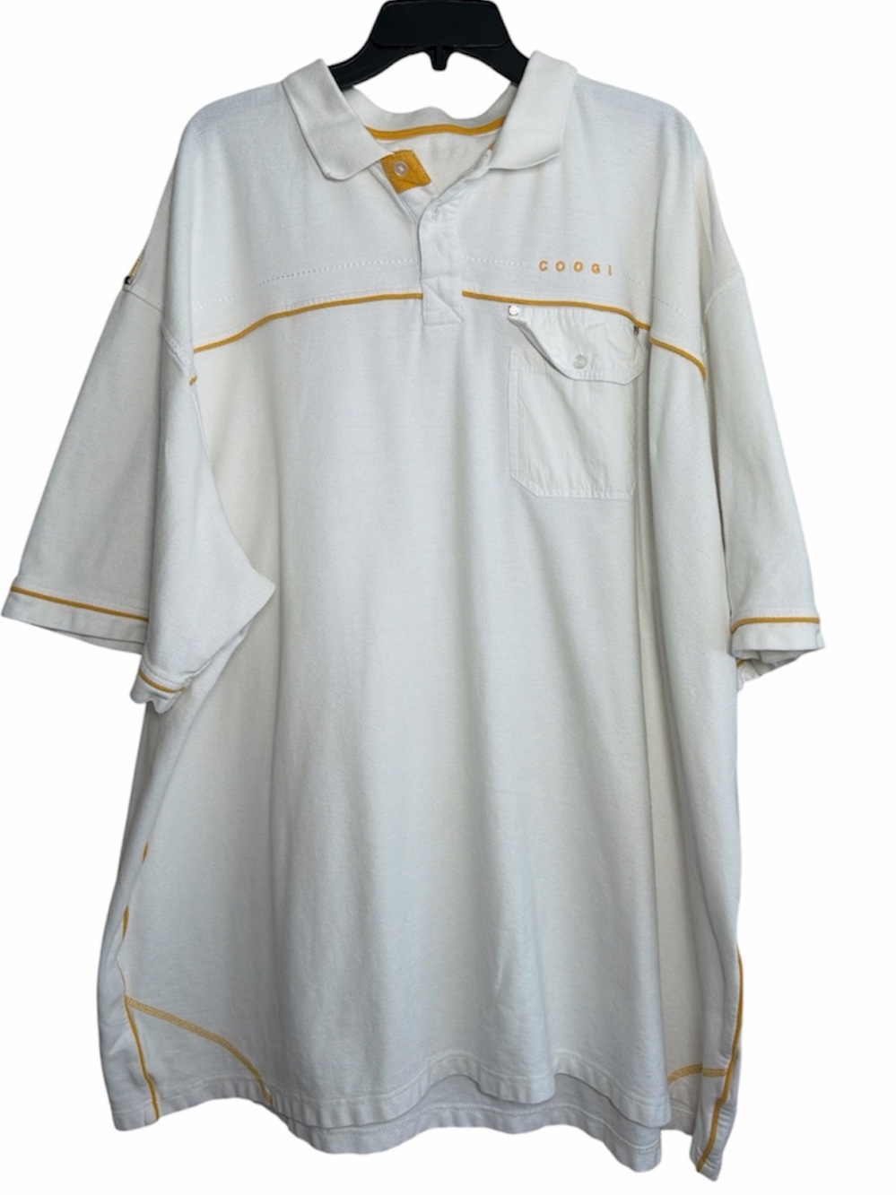 COOGI Men’s Big & Tall White Polo Shirt 4XL